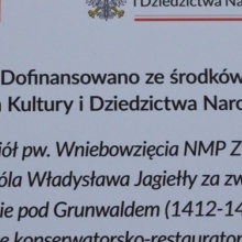 Prace konserwatorsko – restauratorskie przy zabytkowym wnętrzu chóru, nawy głównej i prezbiterium Kościoła Pobrygidkowskiego dofinansowano ze środków finansowych Ministra Kultury i Dziedzictwa Narodowego w 2024 r. _1