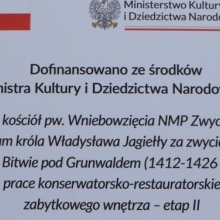 Prace konserwatorsko – restauratorskie przy zabytkowym wnętrzu chóru, nawy głównej i prezbiterium Kościoła Pobrygidkowskiego dofinansowano ze środków finansowych Ministra Kultury i Dziedzictwa Narodowego w 2024 r. _3