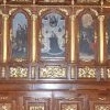 Stalla południowa w prezbiterium z obrazami przedstawiającymi sceny z życia św. Brygidy - stan przed rozpoczęciem prac - kwiecień 2021_5